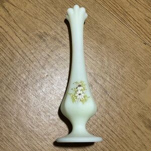 Fenton. Vintage floral hand painted swung vase.